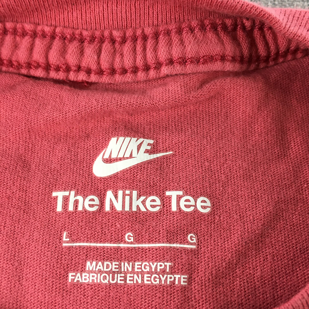 Nike Kids Girls T-Shirt Youth Size L (12 - 13 Years) Red Logo Short Sleeve Top