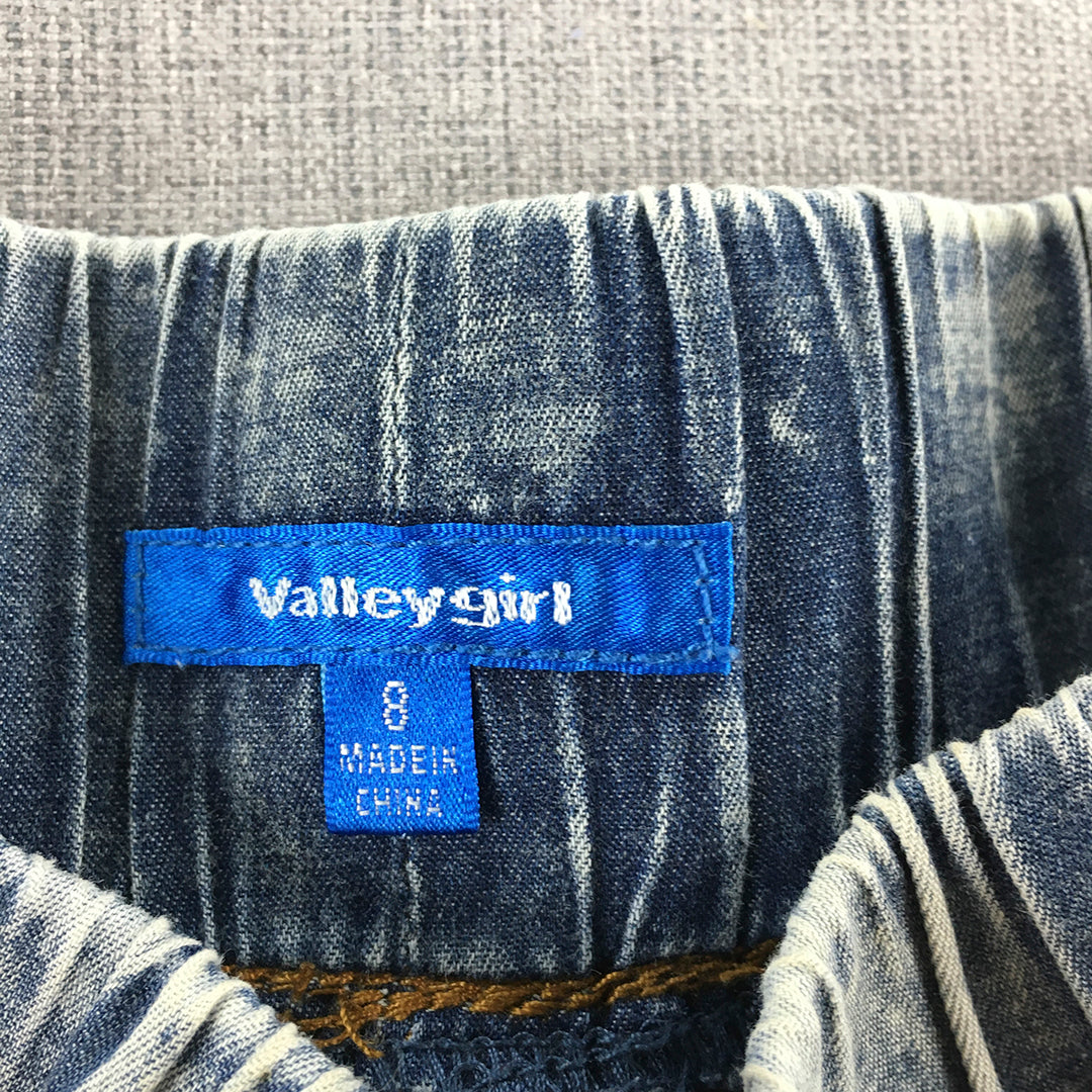 Valleygirl Womens Denim Shorts Size 8 Blue Acid Wash Elastic Waist