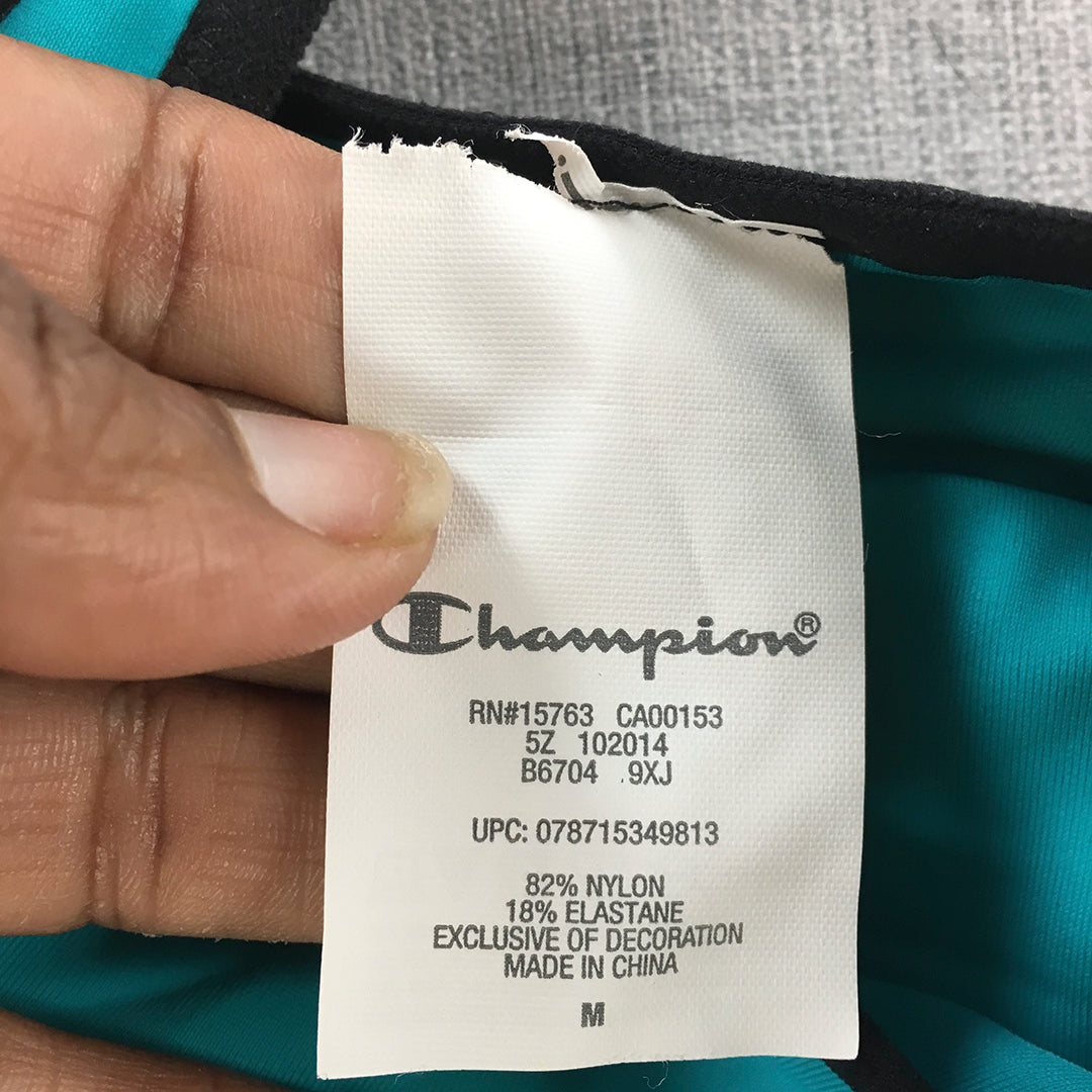 Champion Womens Sports Bra Size M Blue Logo Cropped Top