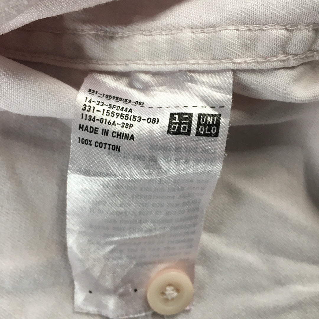 Uniqlo Mens Shirt Size M Pink Long Sleeve Pockets Button-Up