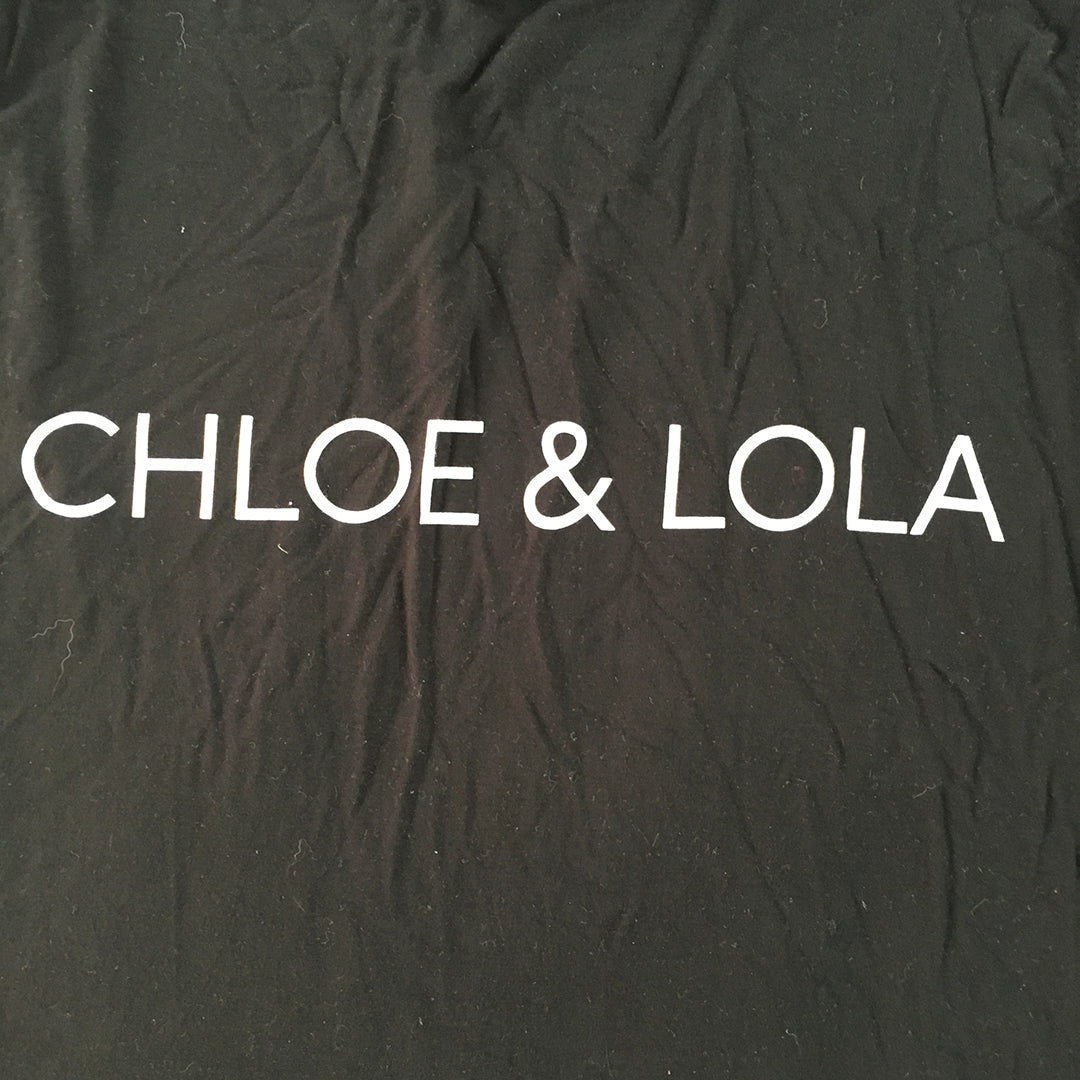 Chloe & Lola Womens Tank Top Size XL Black Sleeveless Logo Shirt