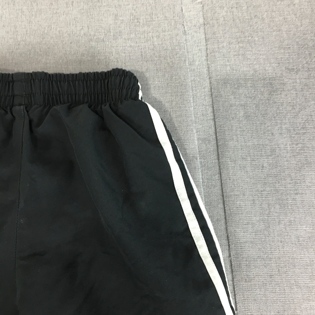 Adidas Kids Boys Shorts Size 9 - 10 Years Black Logo Elastic Waist Pockets