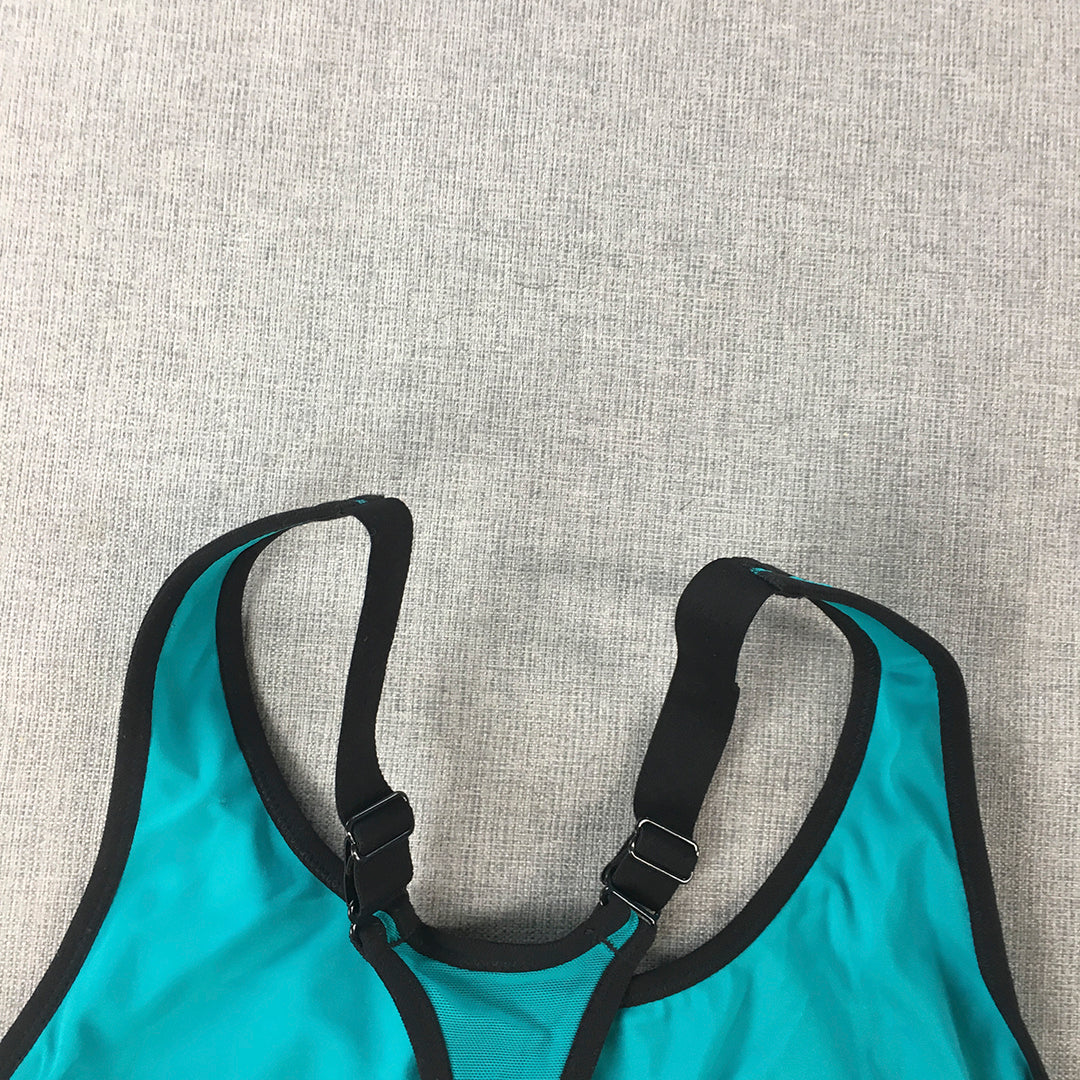 Champion Womens Sports Bra Size M Blue Logo Cropped Top