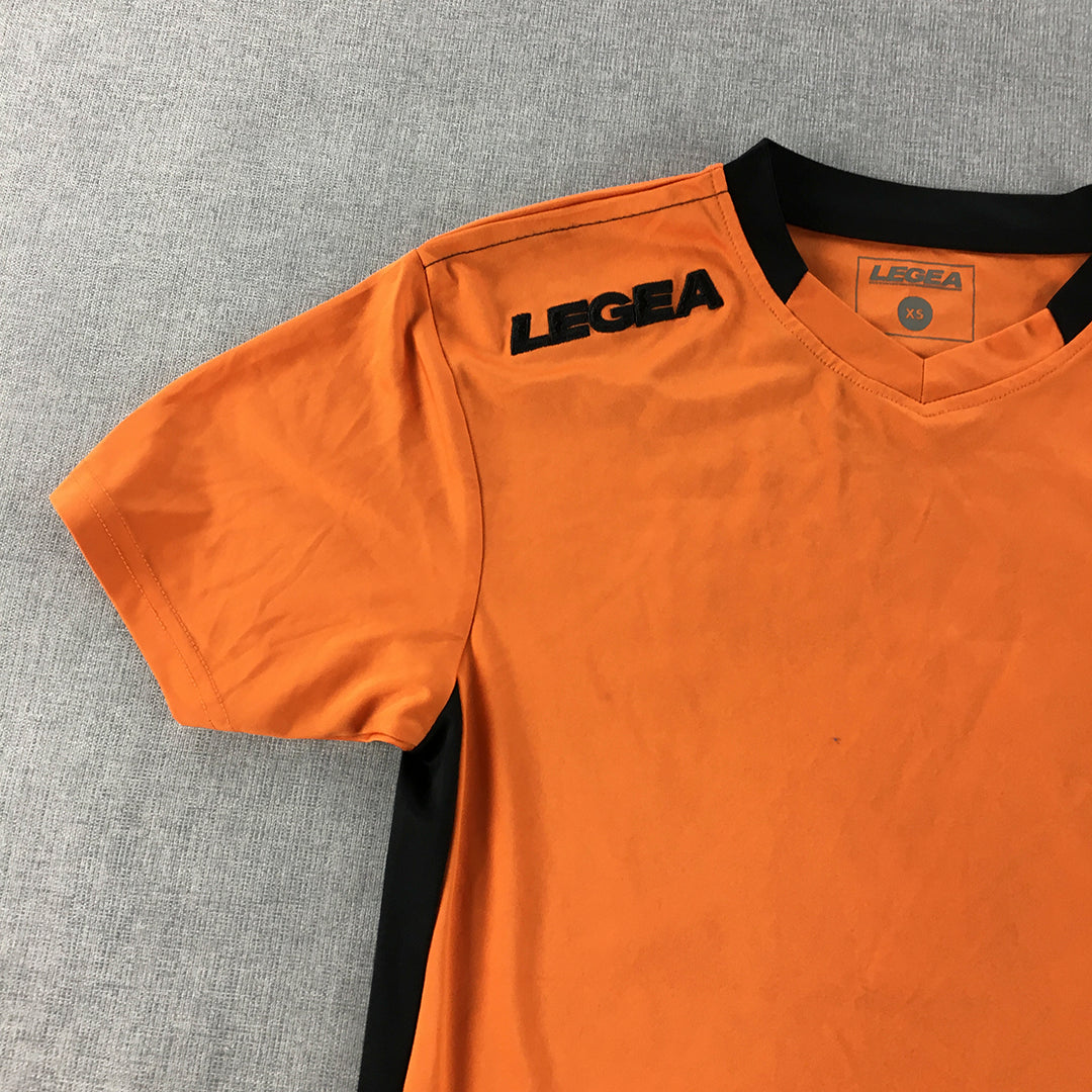 Legea Mens Football Jersey T-Shirt Size XS Orange Logo Athletic Running