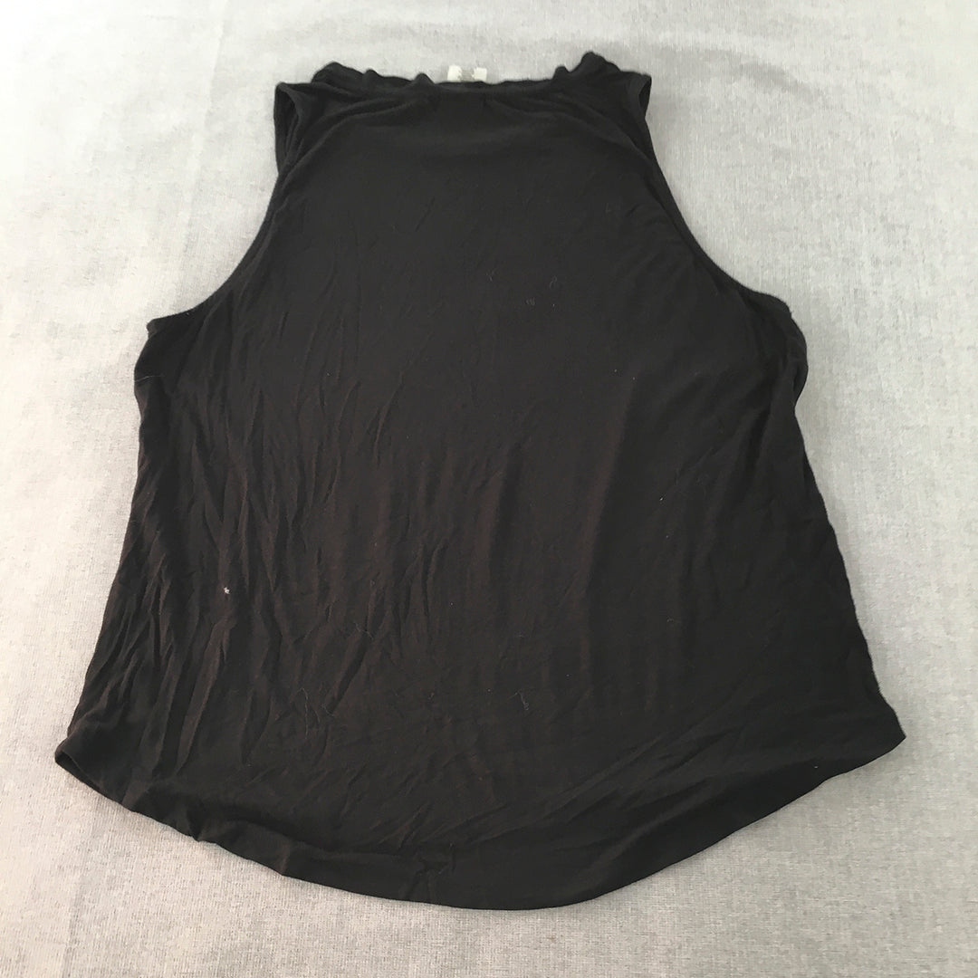 Chloe & Lola Womens Tank Top Size XL Black Sleeveless Logo Shirt