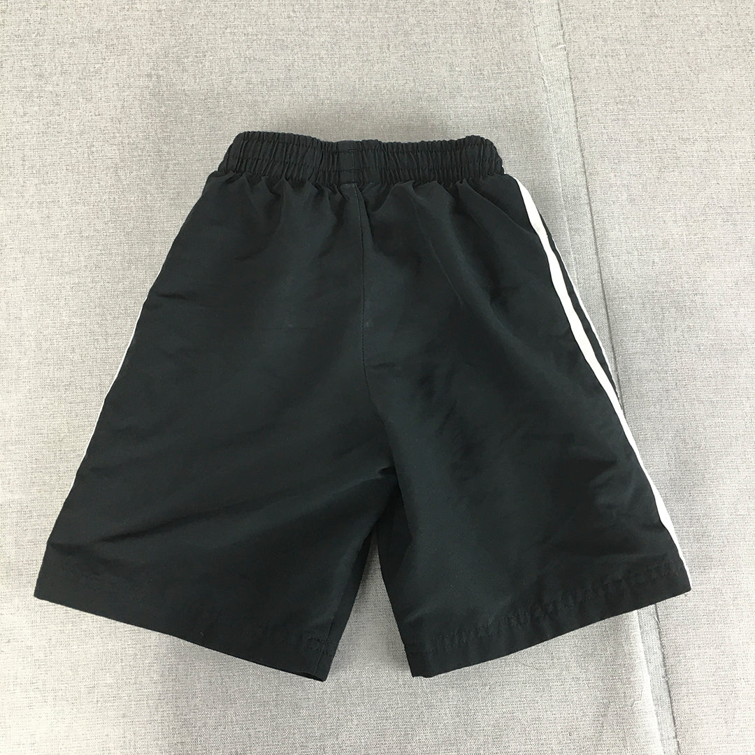 Adidas Kids Boys Shorts Size 9 - 10 Years Black Logo Elastic Waist Pockets