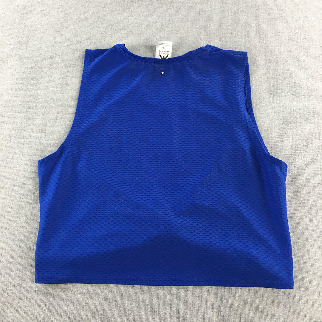 Rockwear Womens Tank Top Size 14 Blue Sleeveless Shirt