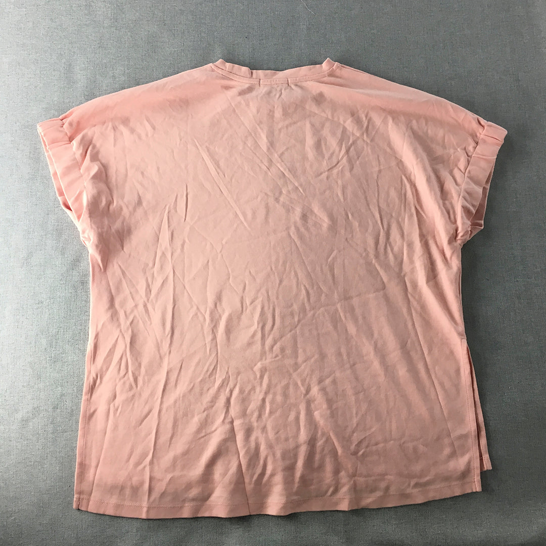 7Dayz Womens T-Shirt Size S Pink Short Sleeve Top