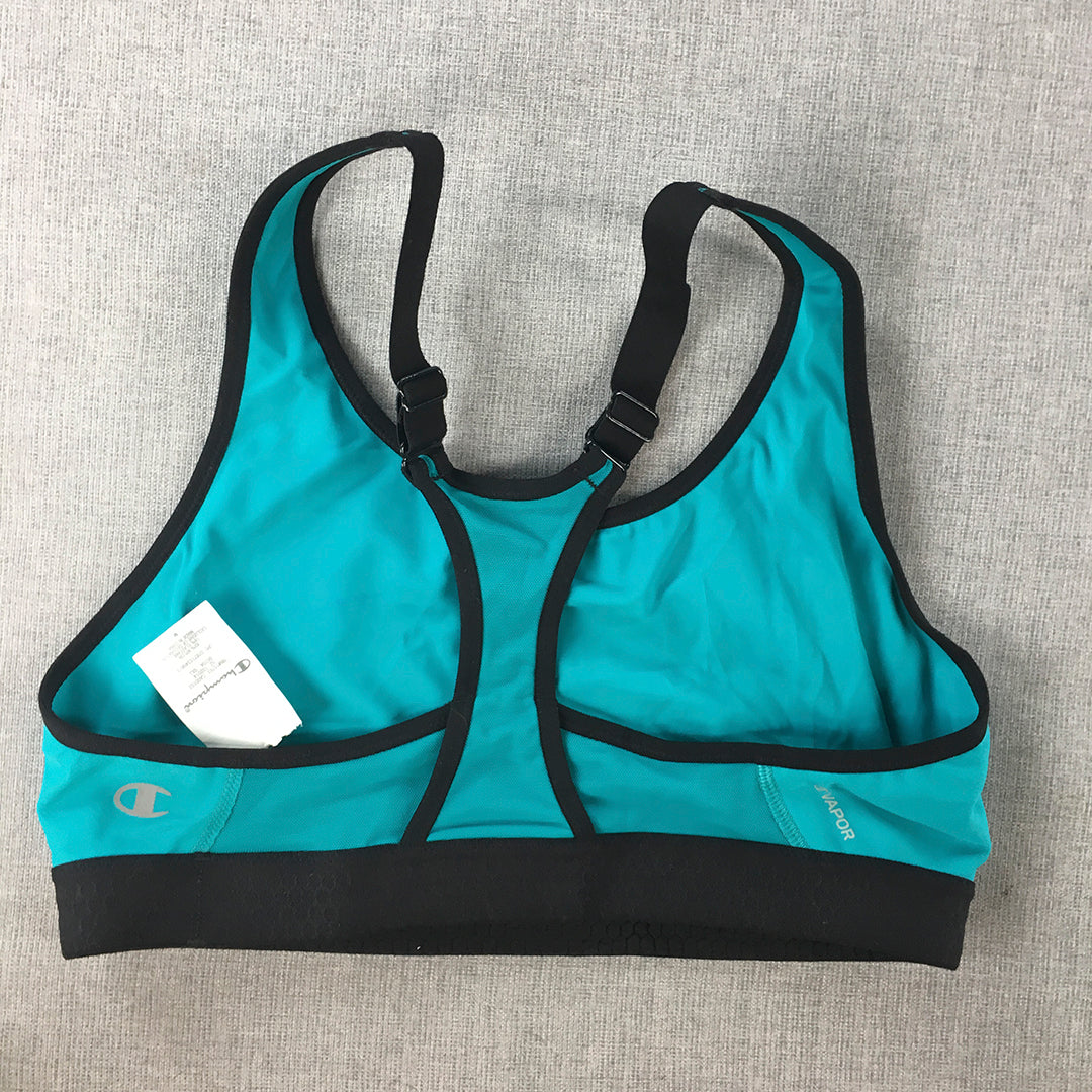 Champion Womens Sports Bra Size M Blue Logo Cropped Top