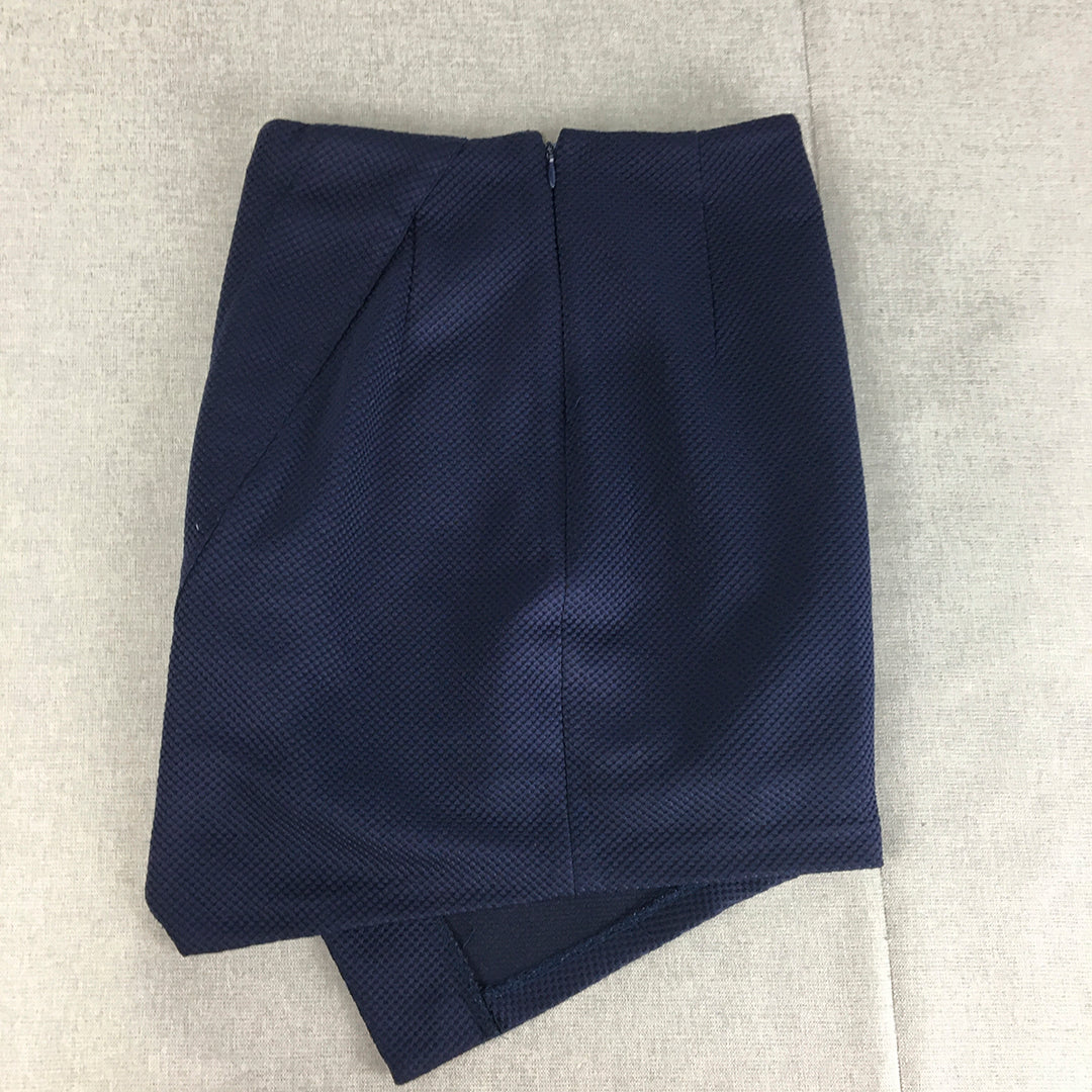 Socialight Womens Mini Skirt Size 6 Blue Asymmetrical Hem Pencil