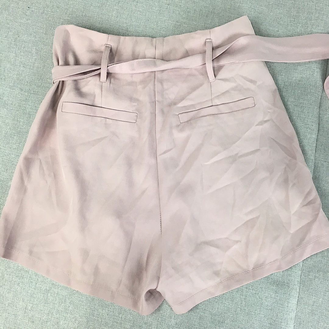 Valleygirl Womens Bermuda Shorts Size 8 Pink Pleated Belted