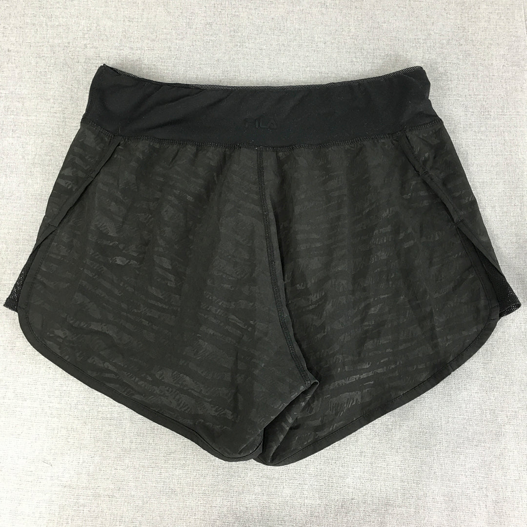 FILA Womens Shorts Size L Black Elastic Waist Running Gym