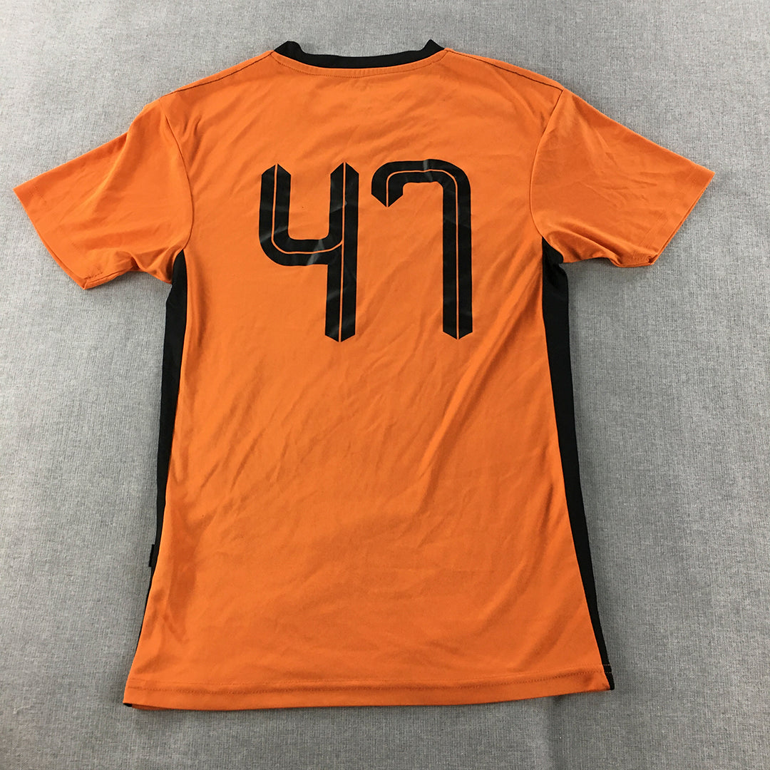 Legea Mens Football Jersey T-Shirt Size XS Orange Logo Athletic Running