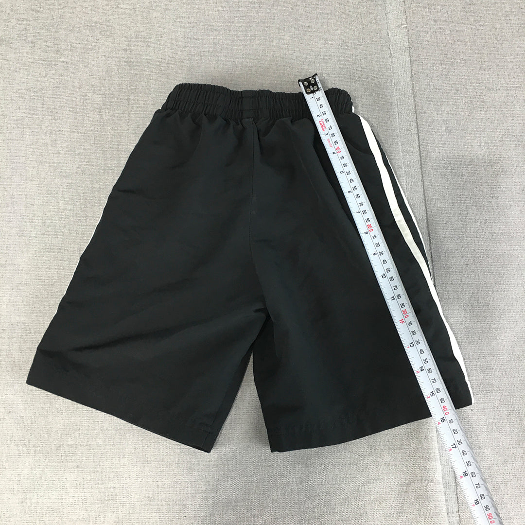 Adidas Kids Boys Shorts Size 9 - 10 Years Black Logo Elastic Waist Pockets