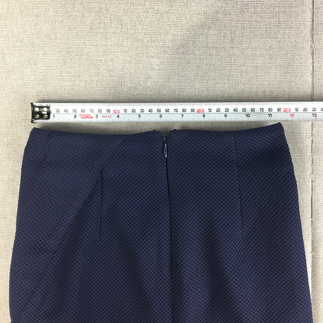 Socialight Womens Mini Skirt Size 6 Blue Asymmetrical Hem Pencil