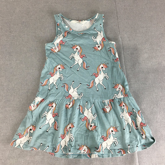 H&M Kids Girls Dress Size 2 - 4 Years Toddler Blue Unicorn Pony Horse