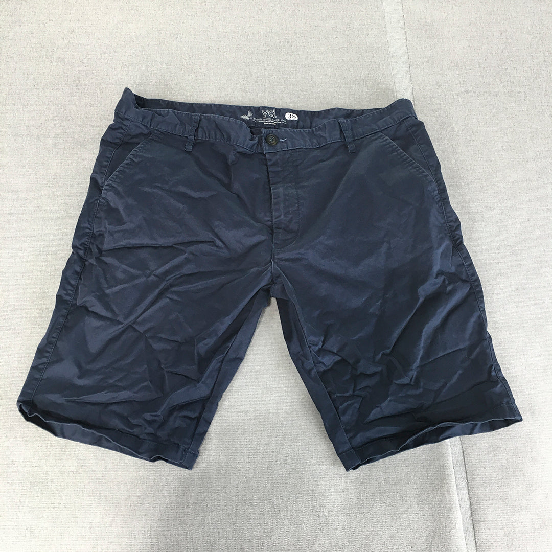 Yd Mens Chino Shorts Size 38 Navy Blue Pockets Casual Walking