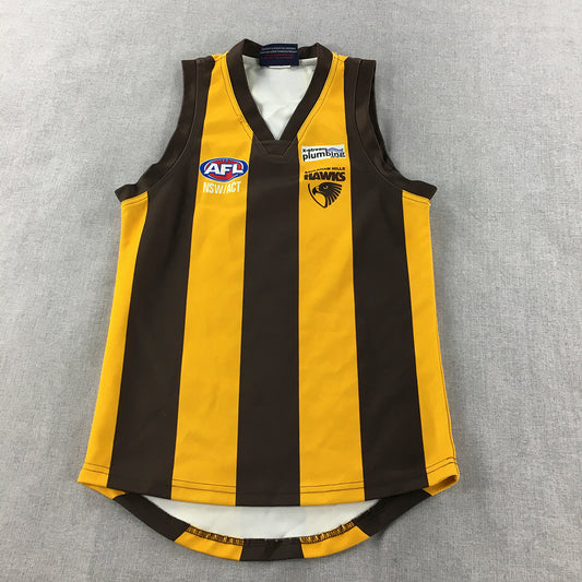 AFL Baulkam Hills Hawks Jersey Kids Boys Size 6 - 8 Years Brown Yellow Guernsey