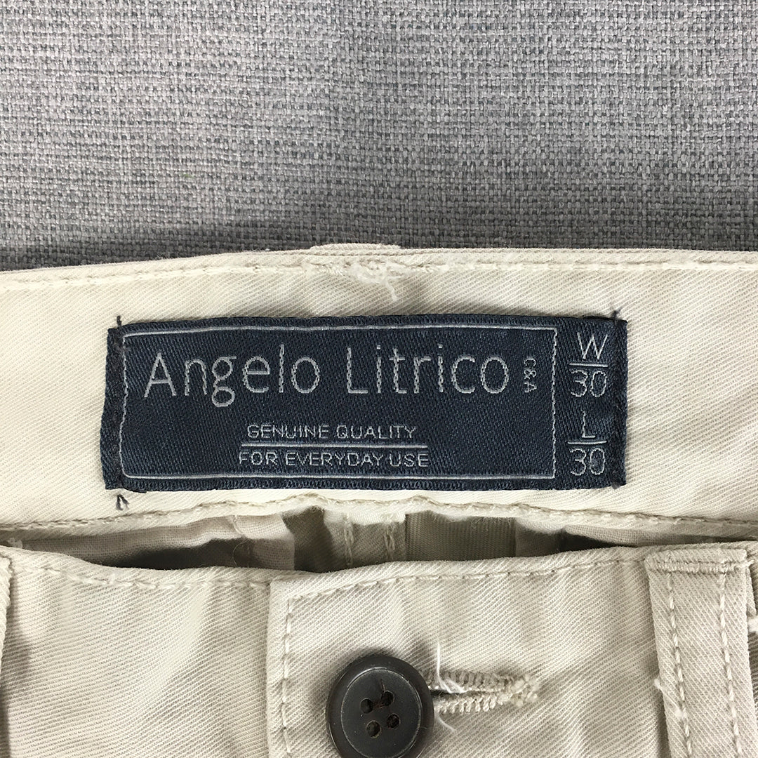 Angelo Litrico By C&A Chino Pants Size 30 Cream Beige Slim Fit