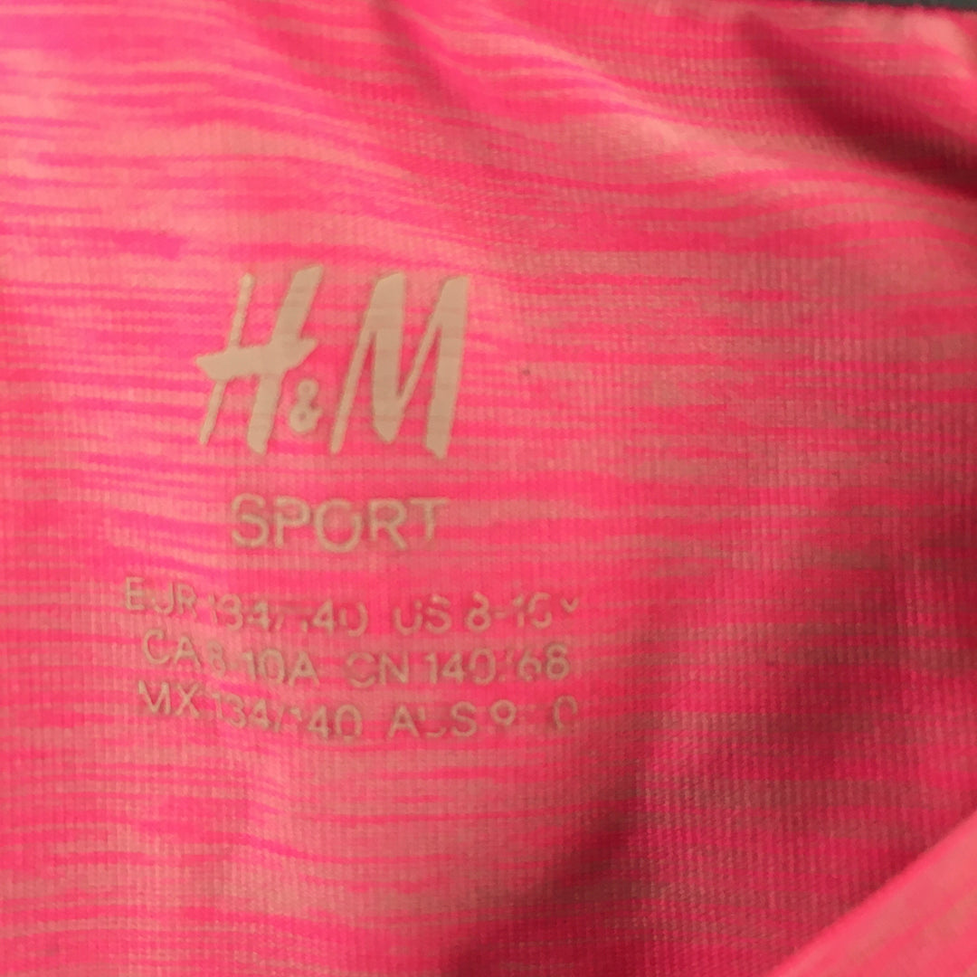 H&M Sport Kids Girls T-Shirt Size 9 - 10 Years Pink Short Sleeve Crew Neck