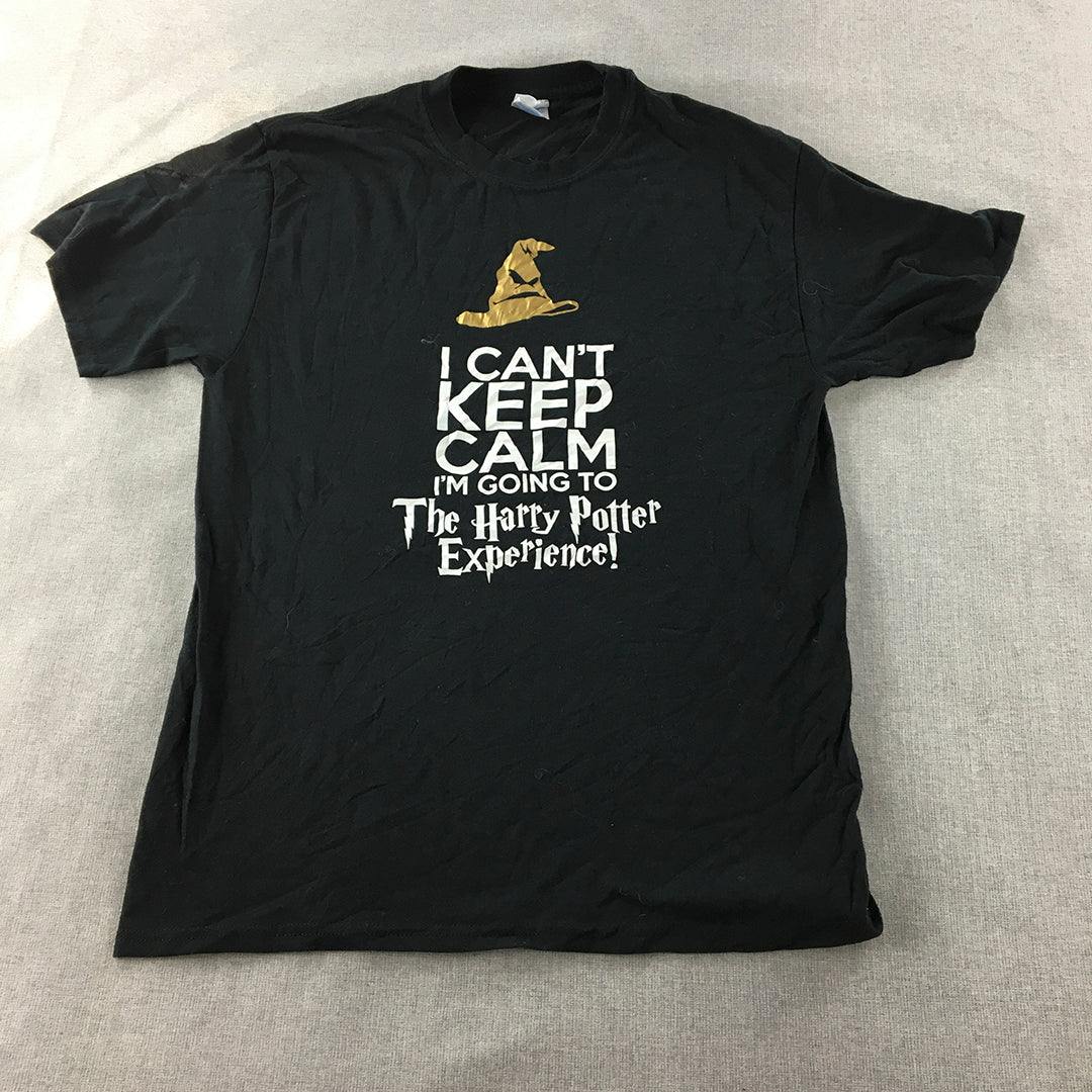 The Harry Potter Experiance T-Shirt Adult Size M Black Sorting Hat Short Sleeve