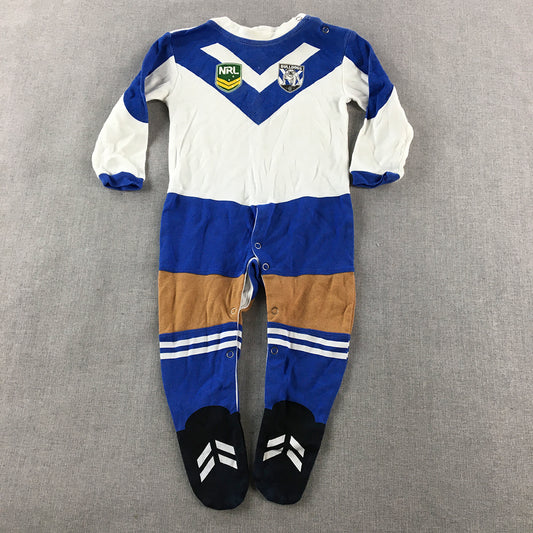 Canterbury Bulldogs Baby Jumpsuit Size 12 - 18 Months NRL Jersey One-Piece