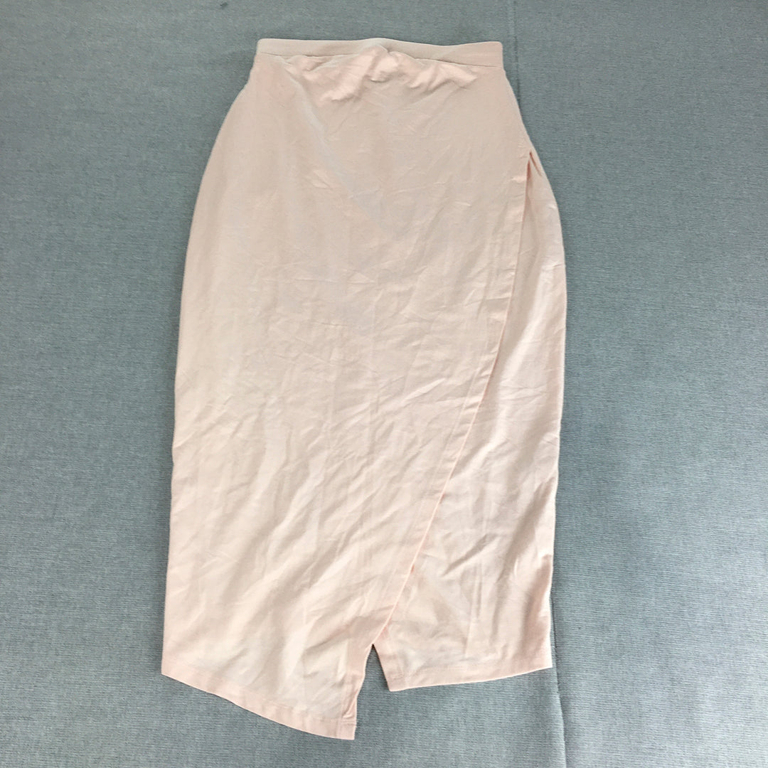 NEW Asos Maternity Womens Pencil Skirt Size 6 Pink Stretch Fabric