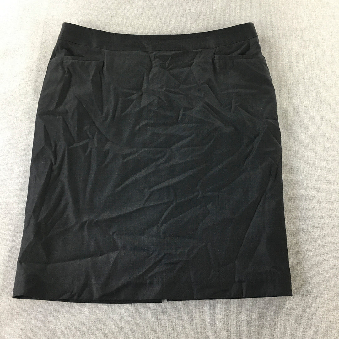 Saba Womens Wool Pencil Skirt Size XL Black Straight