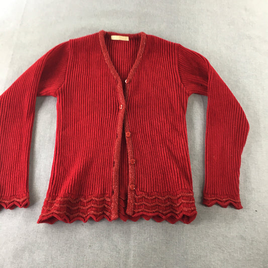 Modern Fashions Womens Cardigan Size S Red Button Up Knit