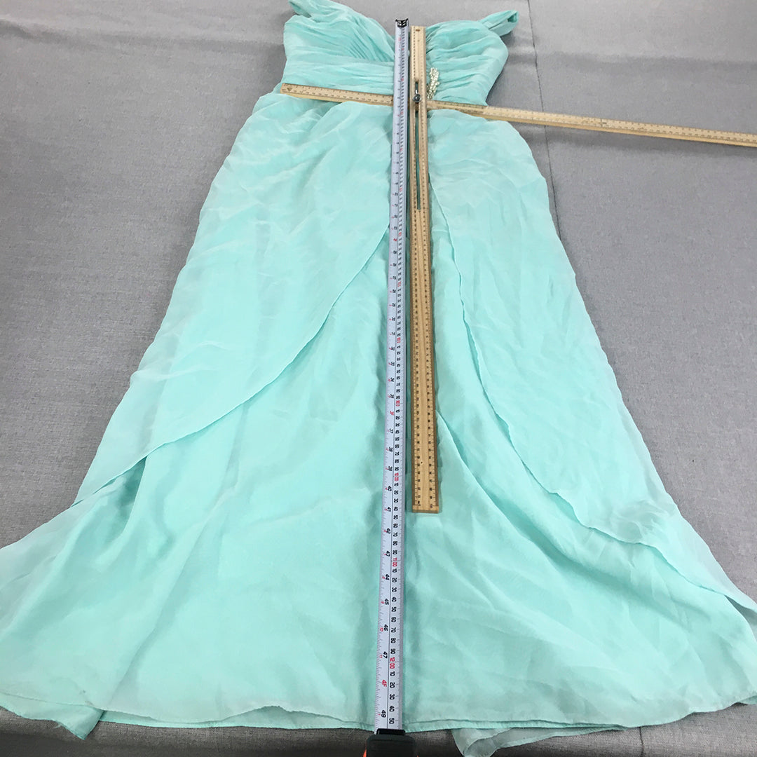 Bridal Chic Womens Formal Dress Size 10 Blue Full Length Gown