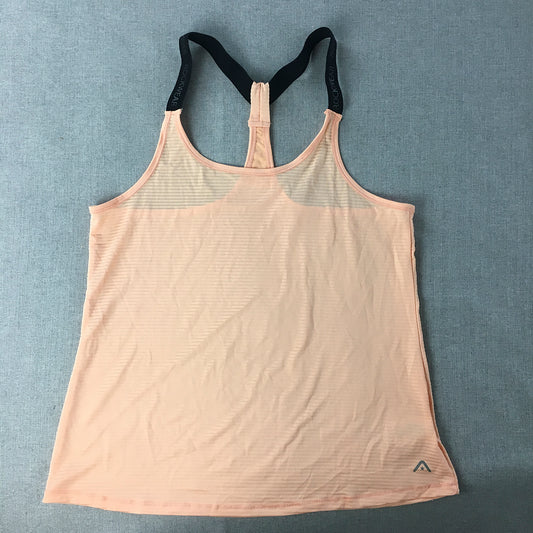 Rockwear Womens Tank Top Size 10 Peach Pink Logo Sleeveless Singlet Shirt