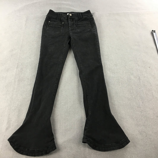 Revan Womens Flared Jeans Size 10 Black Skinny Stretch Denim