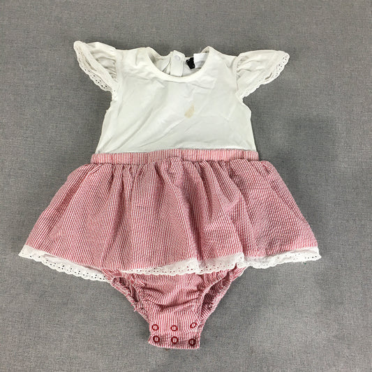 Bardot Junior Kids Girls Dress Size 2 Years Toddler Pink White Frilled