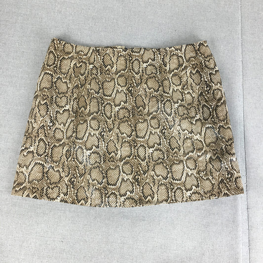 City Chic Womens Mini Skirt Size XS / 14 Brown Snakeskin Pattern