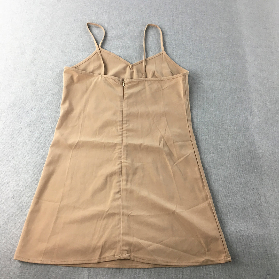 Rose Lani Womens Mini Dress Size S Brown Sleeveless Spaghetti Strap