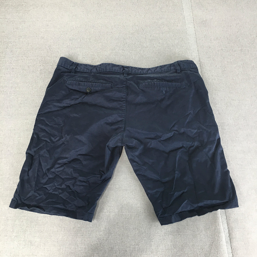 Yd Mens Chino Shorts Size 38 Navy Blue Pockets Casual Walking