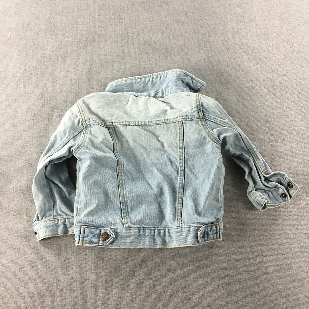 Zara Jean Jacket Size 12 - 18 Months Baby Toddler Blue Denim Button Coat