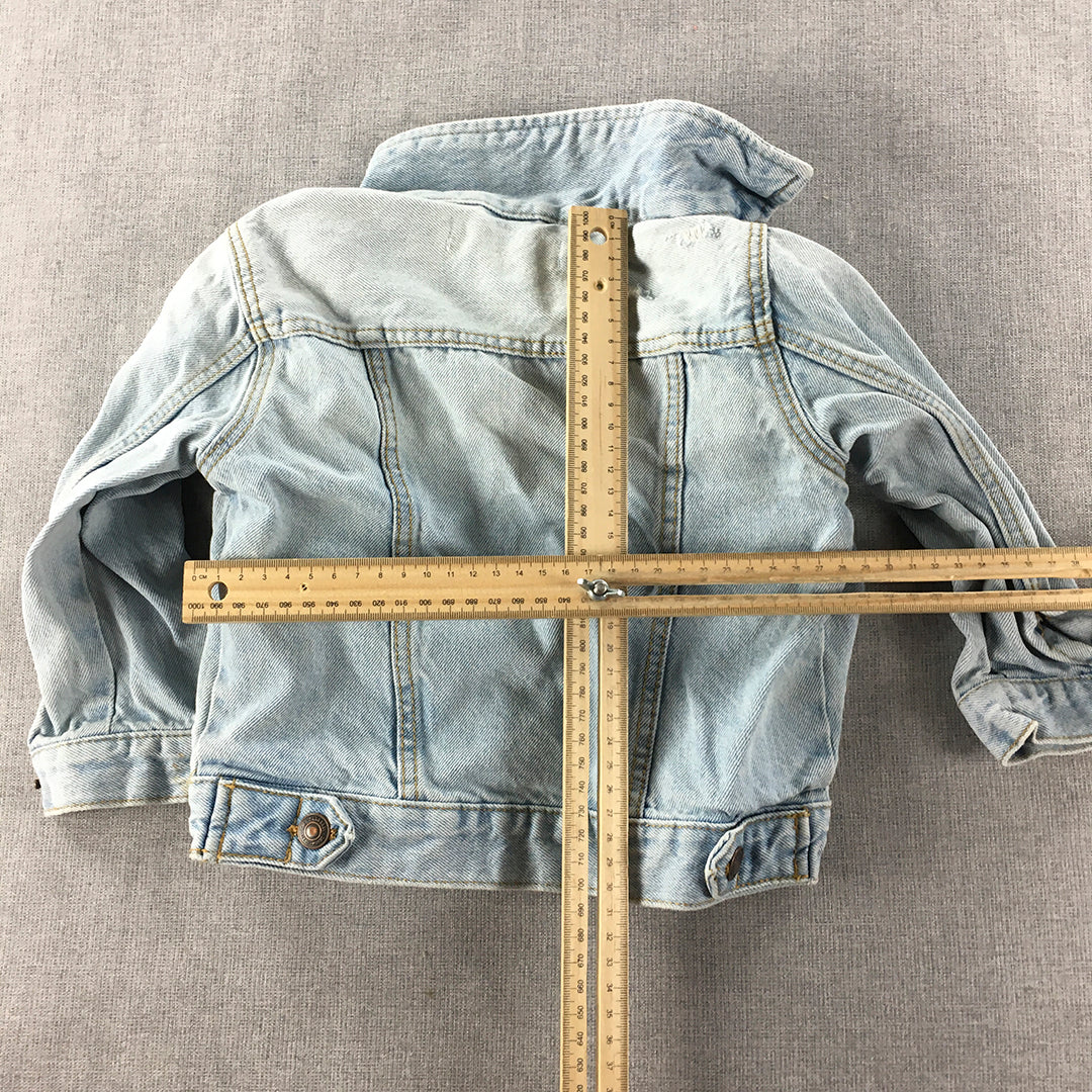 Zara Jean Jacket Size 12 - 18 Months Baby Toddler Blue Denim Button Coat