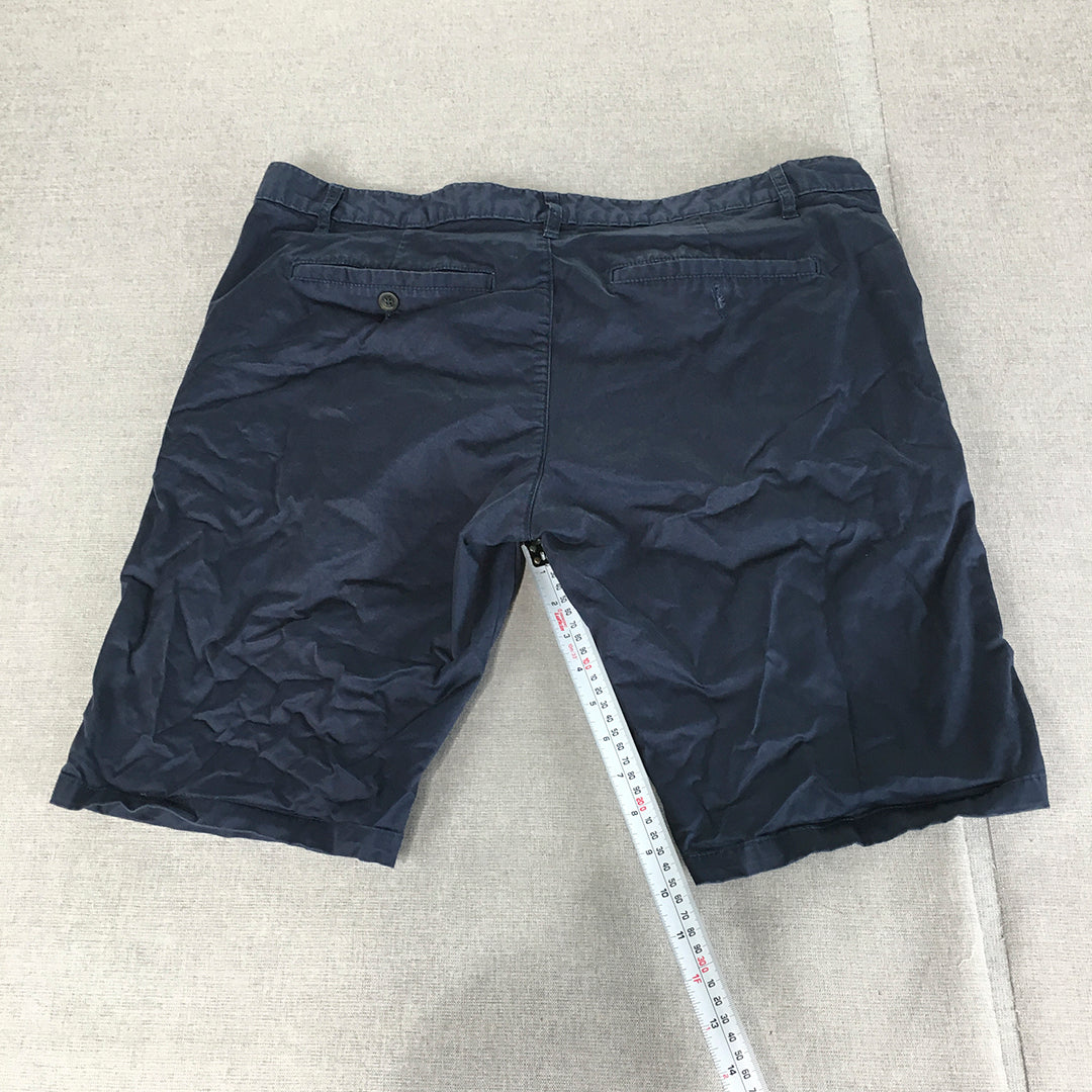 Yd Mens Chino Shorts Size 38 Navy Blue Pockets Casual Walking