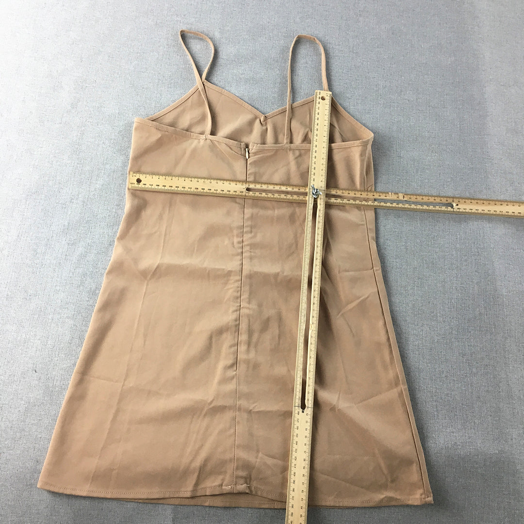 Rose Lani Womens Mini Dress Size S Brown Sleeveless Spaghetti Strap