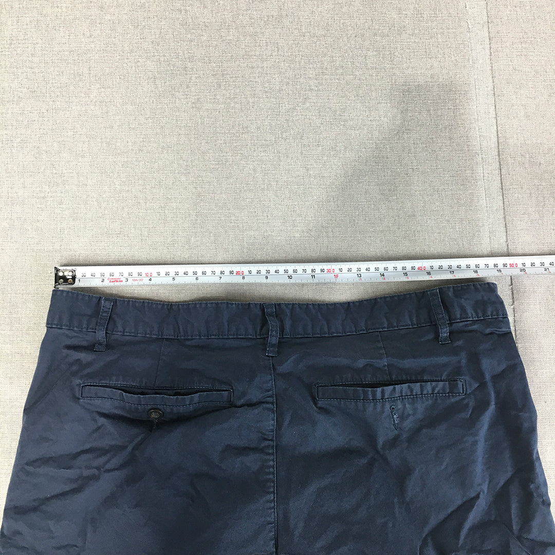 Yd Mens Chino Shorts Size 38 Navy Blue Pockets Casual Walking