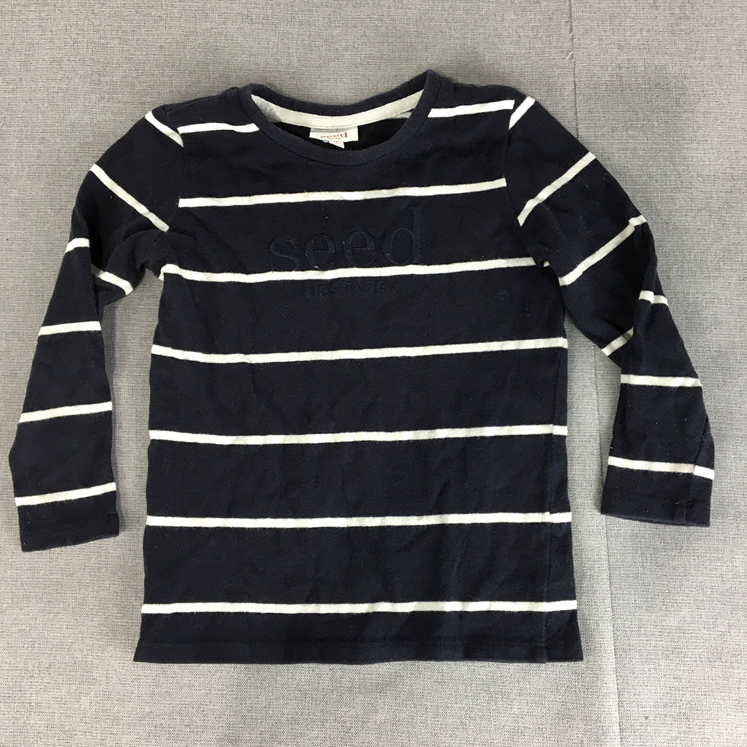 Seed Heritage Kids Toddler Sweater Size 3 Years Navy Blue Logo Knit Jumper