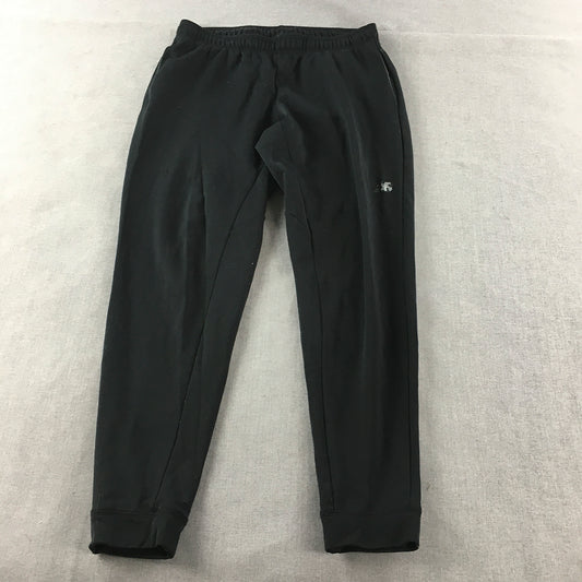 New Balance Mens Tracksuit Pants Size L Black Logo Elastic Waist Jogger