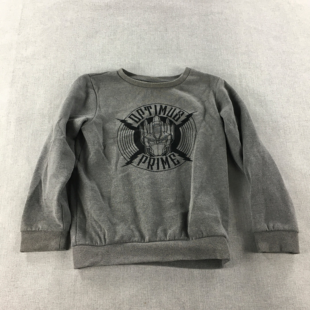 Transformers Kids Boys Sweater Size 8 Grey Crew Neck Pullover Jumper