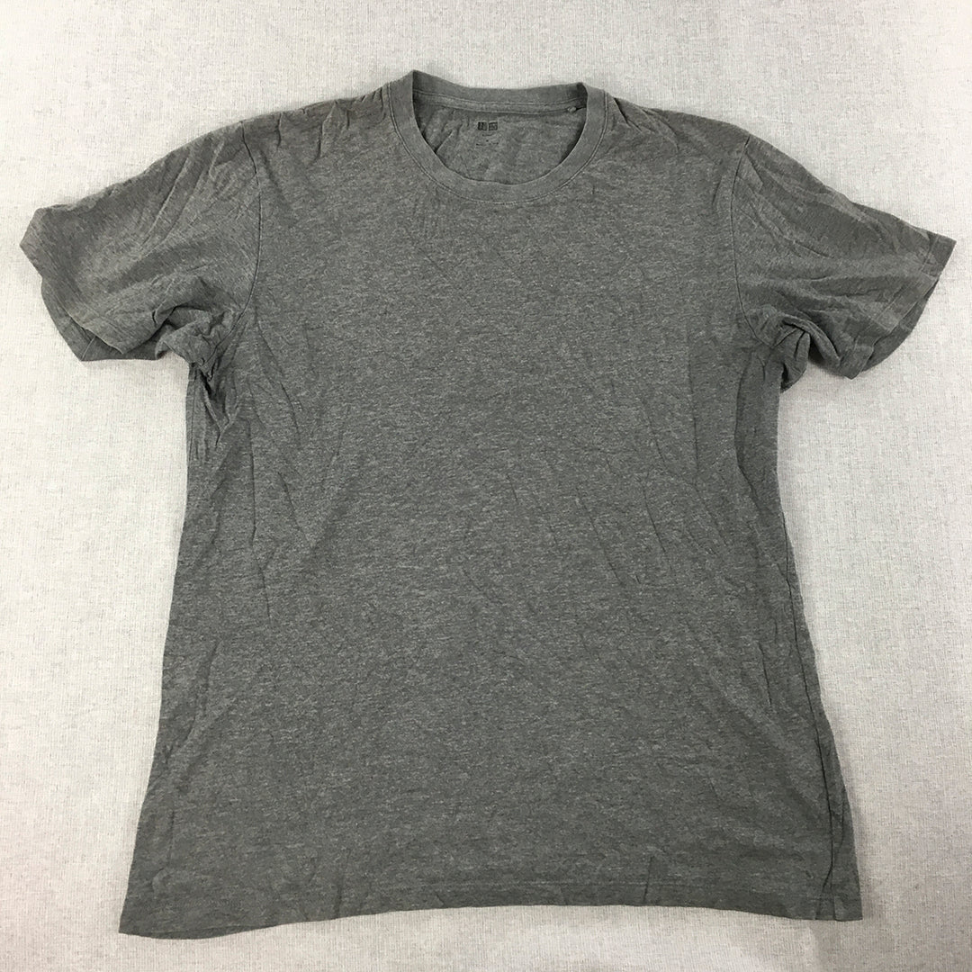 Uniqlo Mens T-Shirt Size M Grey Crew Neck Short Sleeve Tee