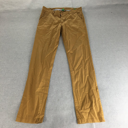 United Colors Of Benetton Mens Chino Pants Size 46 EU (W32 x L32) Brown Stretch