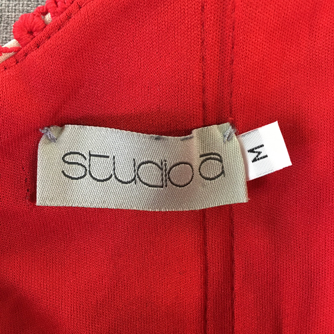 Studio A Womens Mini Dress Size M Red Sleeveless Pleated Event Party