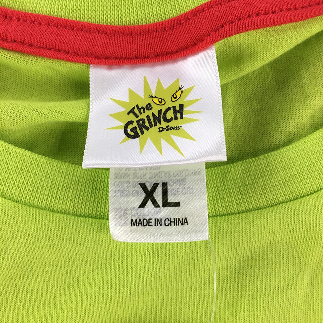 The Grinch Dr Seuss Merry Christmas Short Sleeve T-Shirt Mens Size XL Green