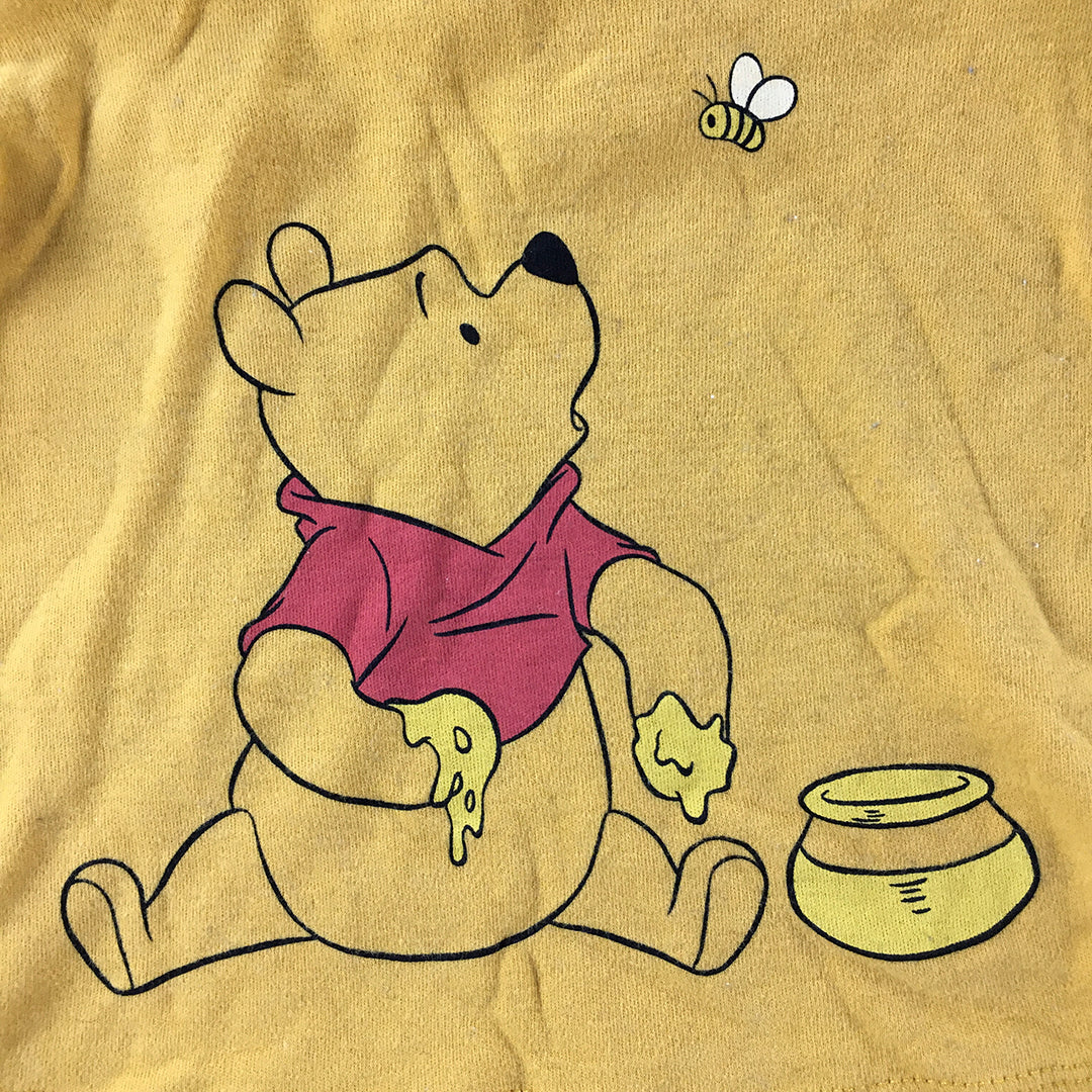 Disney Winnie The Pooh Kids Shirt Size 00 (3 - 6 Months) Yellow Long Sleeve Top