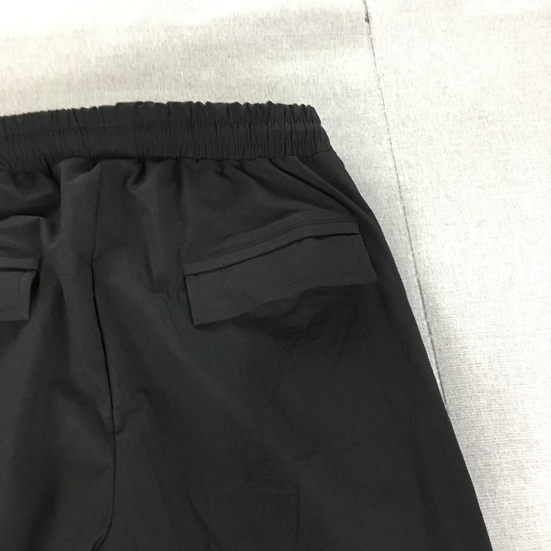 Boohoo Man Jogger Pants Size M Black Pockets Elastic Waist Cuffs